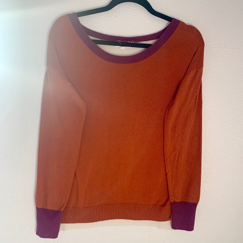 Mine Orange & Plum Colored Long Sleeve Shirt